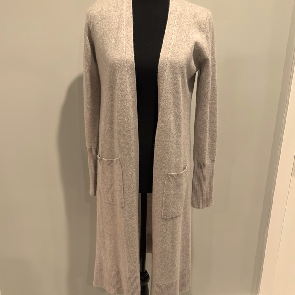 Women's Gray Long Cardigan Sweater